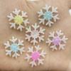 10PCS Merry Christmas Resin Shiny Snowflakes Flat Backs Craft Mini Xmas Decoration Supplies New Year Navidad