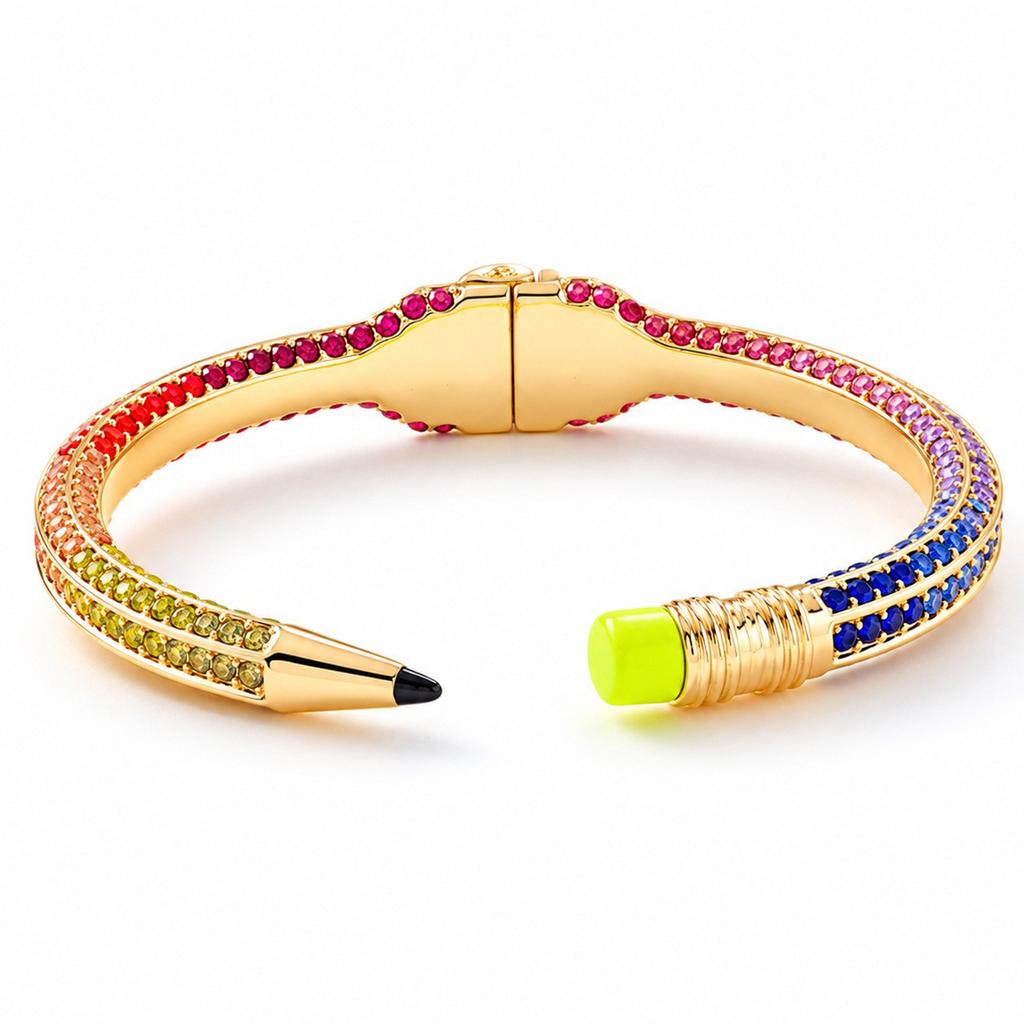 Best-selling enamel pencil rubber spring bracelet, personalized creative fashion line colored diamond graduation season bracelet for women
