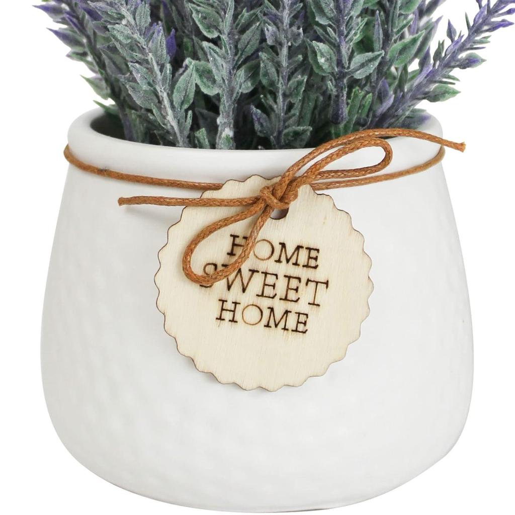 Polyester Artificial Lavender Flower Plant With Pot Home Décor Items Latest