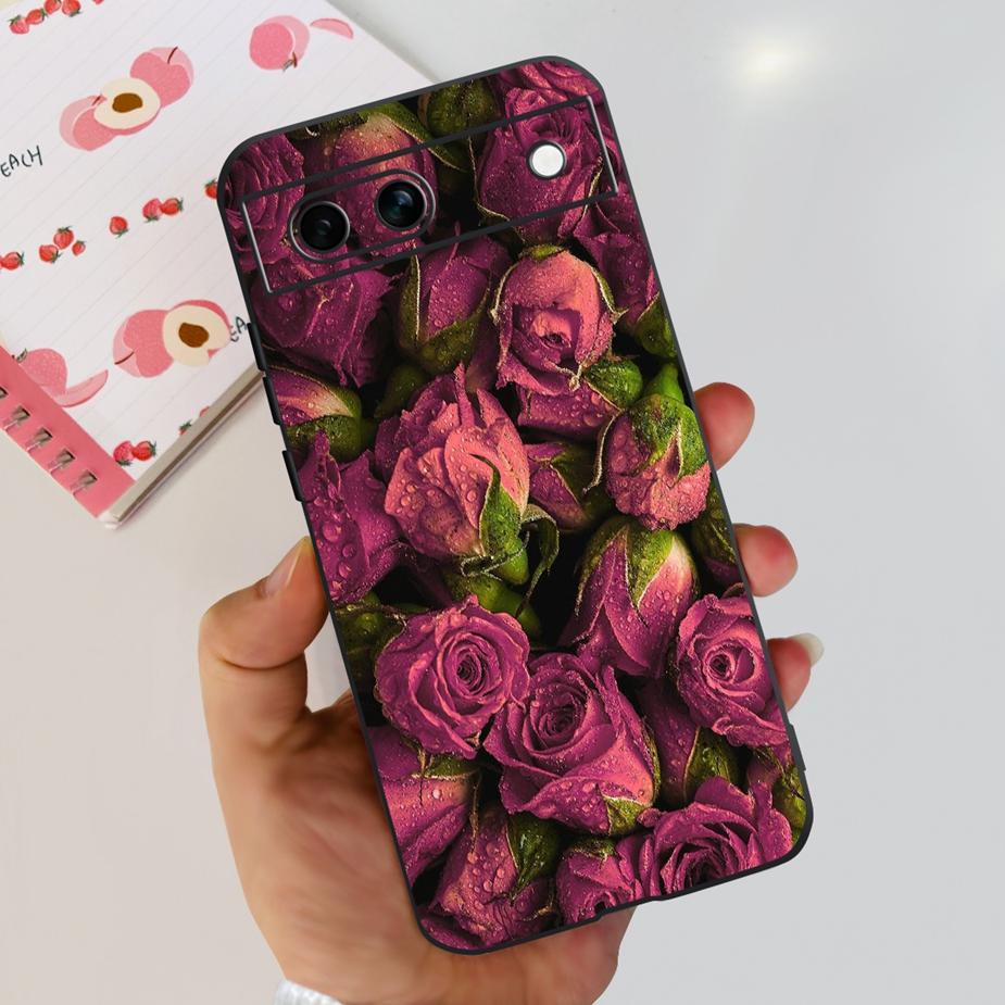 For Google Pixel 8A Case Pixel8 Pro Cute Cat Flower Painted Cover Silicone Phone Case For Google Pixel 8 Pro Pixel8A Soft Fundas