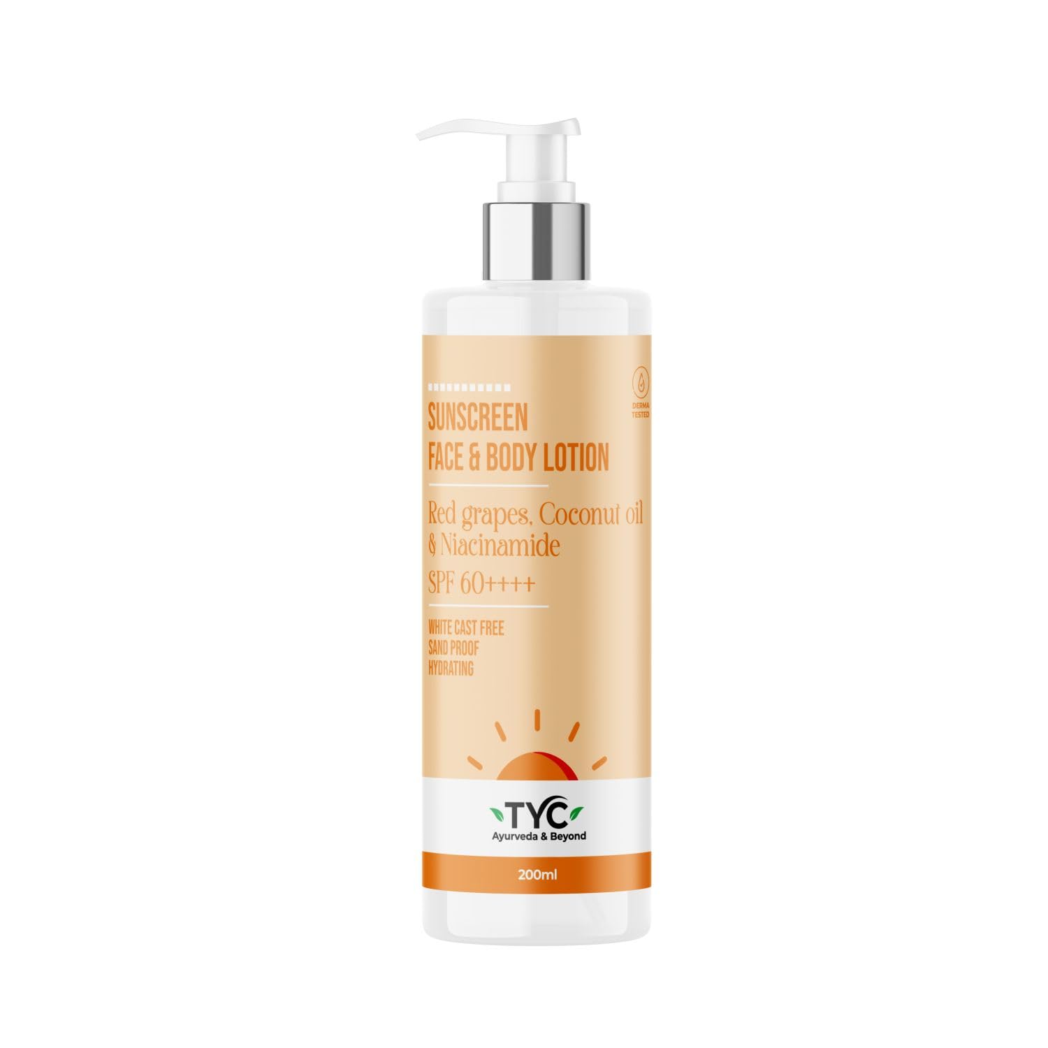 

TYC - ДОВЕРЯЙТЕ СВОЕМУ ВЫБОРУ Солнцезащитный лосьон для лица и тела SPF 60++++, С кокосовым маслом и ниацинамидом, Не оставляет белых следов и защищает от песка, Увлажняющий Аюр