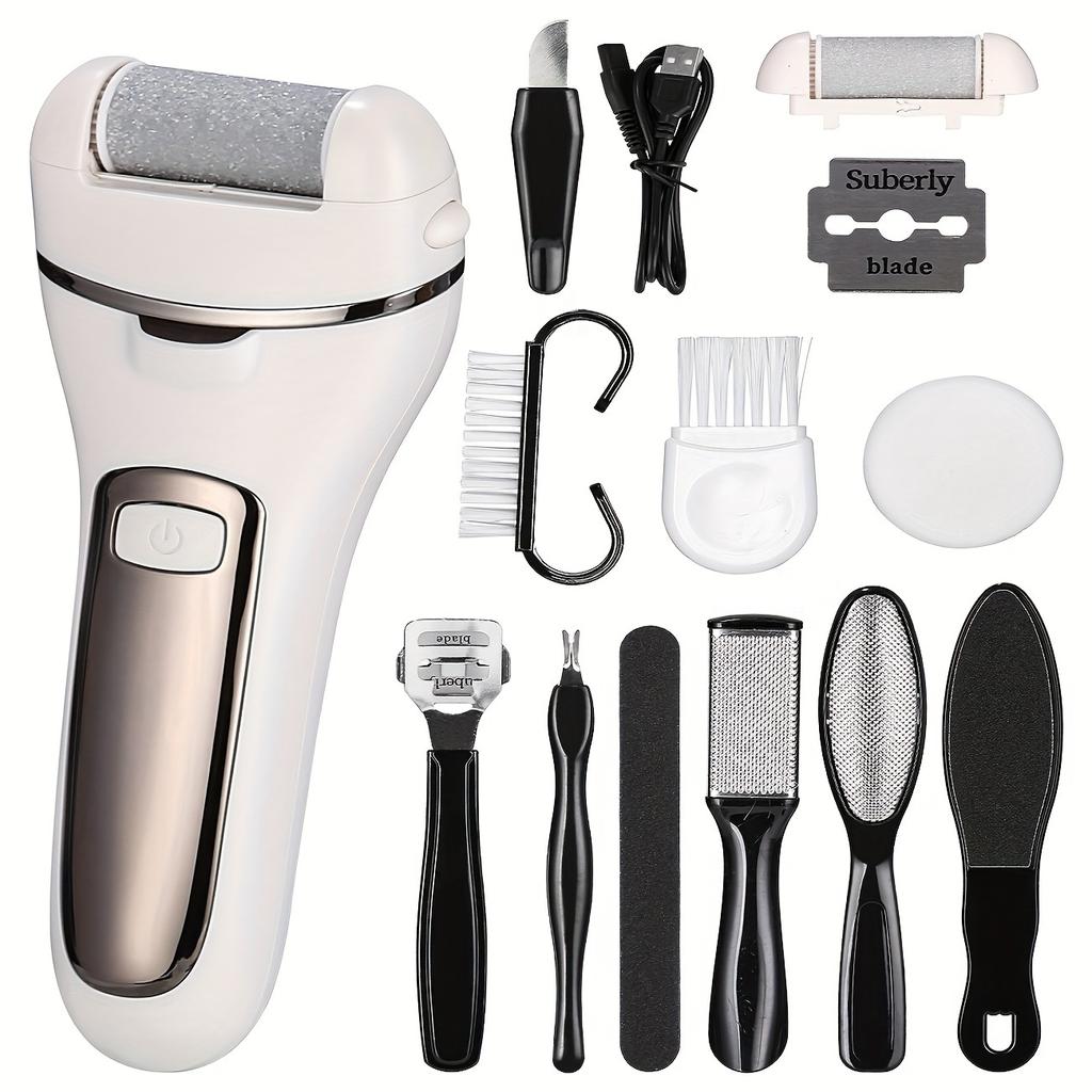Electric Callus Remover, Rechargeable Callus Remover with 3 Replacement Rollers, Waterproof Callus File, Foot Care, 2 Speeds