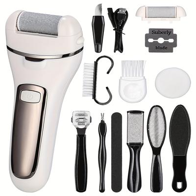 Electric Callus Remover, Rechargeable Callus Remover with 3 Replacement Rollers, Waterproof Callus File, Foot Care, 2 Speeds