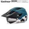 Magnetic Snap-on Visor Cycling Helmet With Rechargeable Rear Light Mountain Bike Off-Road Riding Adult Unisex Half