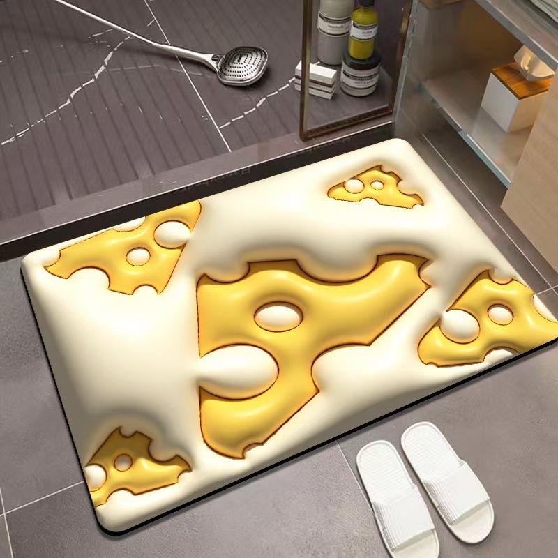 Floor Mat 3D Visual Effect Quick Drying Diatom Mud 40x60cm Flower Pattern Bathroom Anti-slip Floor Mat Daily Use DROPSHIPPING