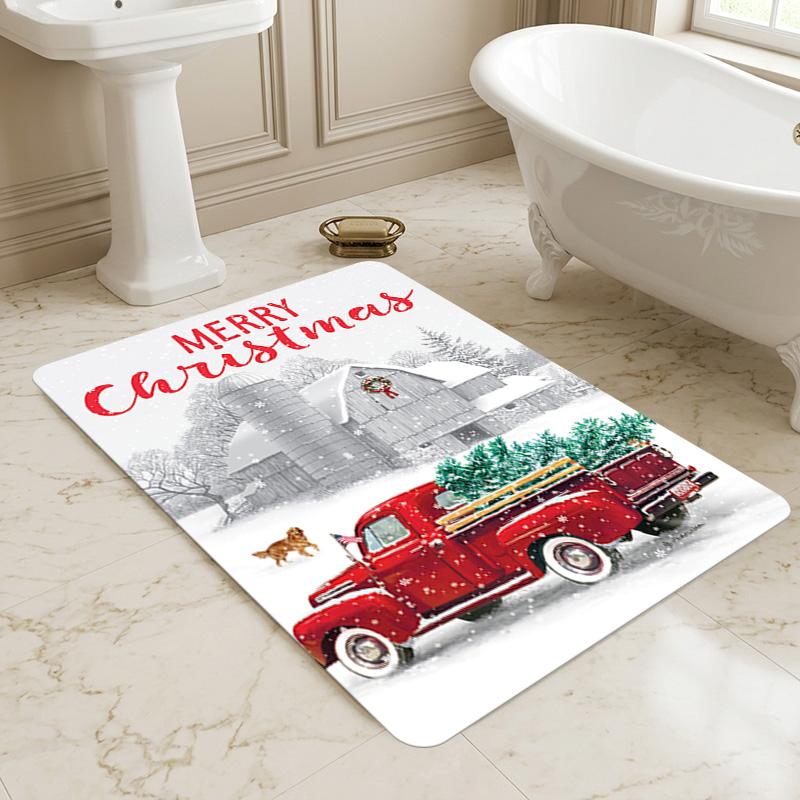 Christmas Truck Living Room Nonslip Area Rug Soft Carpet For Bedroom Game Playroom Sofa Office Home Decor Doormat Christmas Gift C9301413