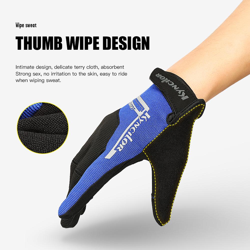 Outdoor Use Athletic Biking Gloves Microfiber Wear Resistant Anti-sweat Slip Breathable Touchscreen MTB Motorbike Gloves Men Black