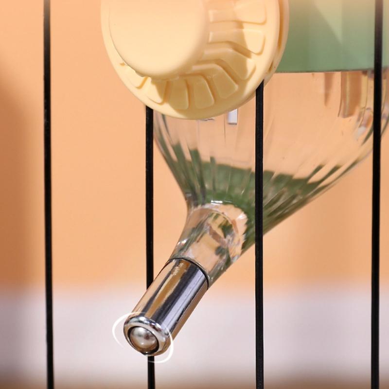 Plastic Water Feeder Bottle Hangings Dispenser Drinker Hamster Cat Dogs Drinking Stainless Steel Pipes Water Dispenser