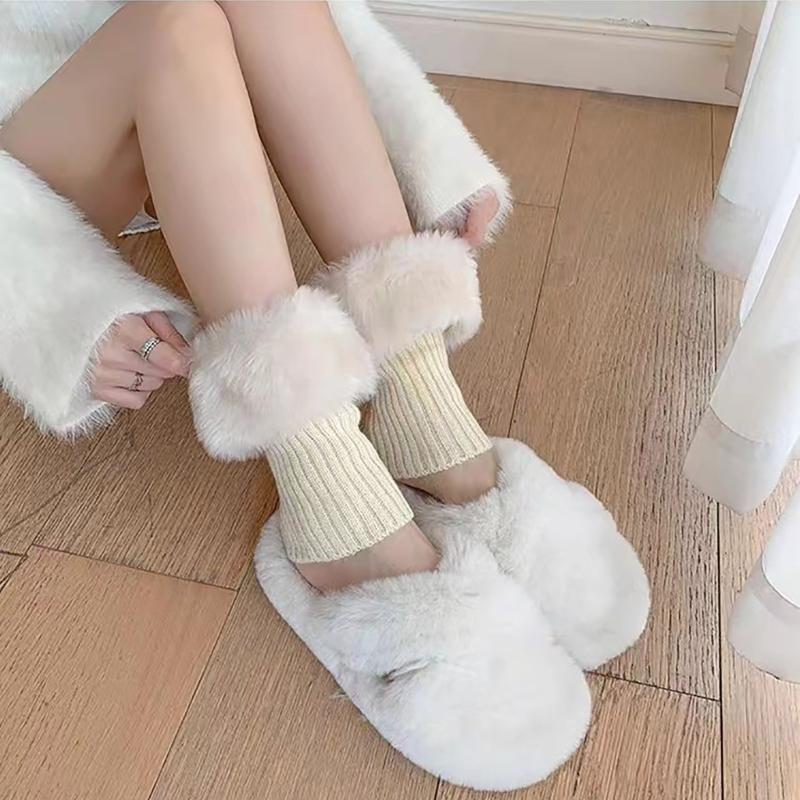 Faux Furs Leg Warmers for Womens Winter Warm Furs Boot Cuffs Covers,Cozy,Christmas,Halloween,Party, Cosplay Costume