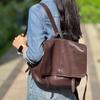 Versatile Large Capacity Vegetable-Tanned Leather Backpack for Work and Casual Use