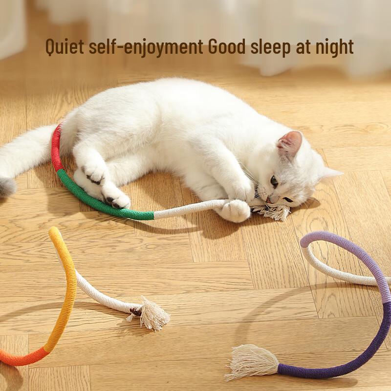 HOUYA Silent Durable Cat Chew Rope Toy (2-Pack)