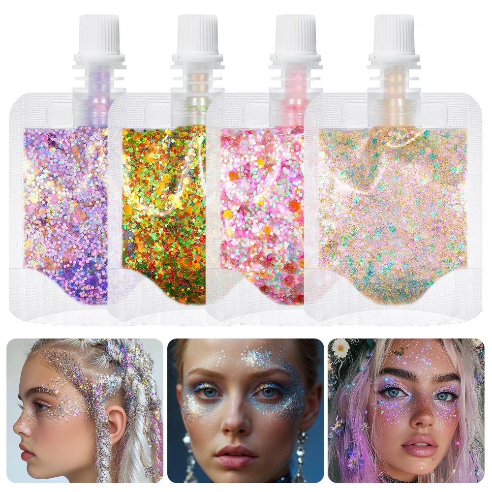 1 Bag Mermaid Gel Body Glitters Set Vibrant Sequin Mermaid Makeup Eye Shadow Ideal for Beach Party Looks Beach Make Up Wholesale