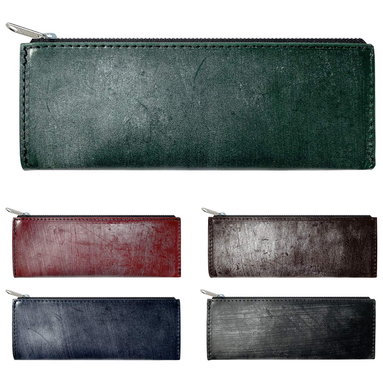 

компактный пенал из дубленой седельной кожи с YKK Простой, но роскошный канцелярский пенал, идеально подходящий для ручек и Dark Slim, чехол, молнии. карандаши.