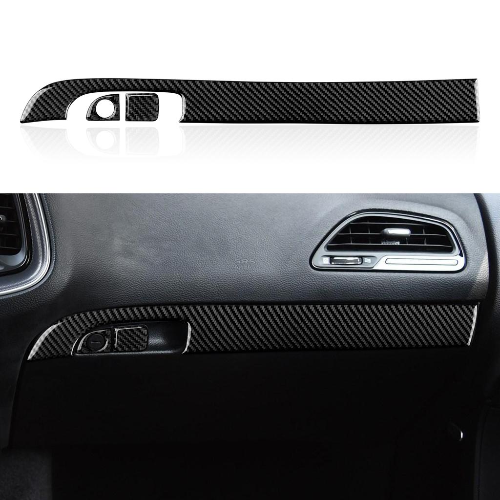 For Chrysler 300 (2011-2014) Car Center Console Gear Shift Panel Steering Wheel Cover Carbon Fiber Interior Sticker Accessories