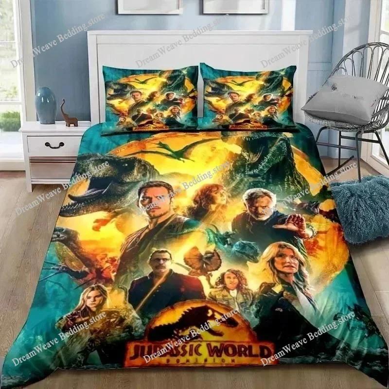 Dinosaur Duvet Covers Pillowcases Set Polyester Lovely Pattern 3D Cartoon Quilt Cover Custom Bedding Set Queen Size741