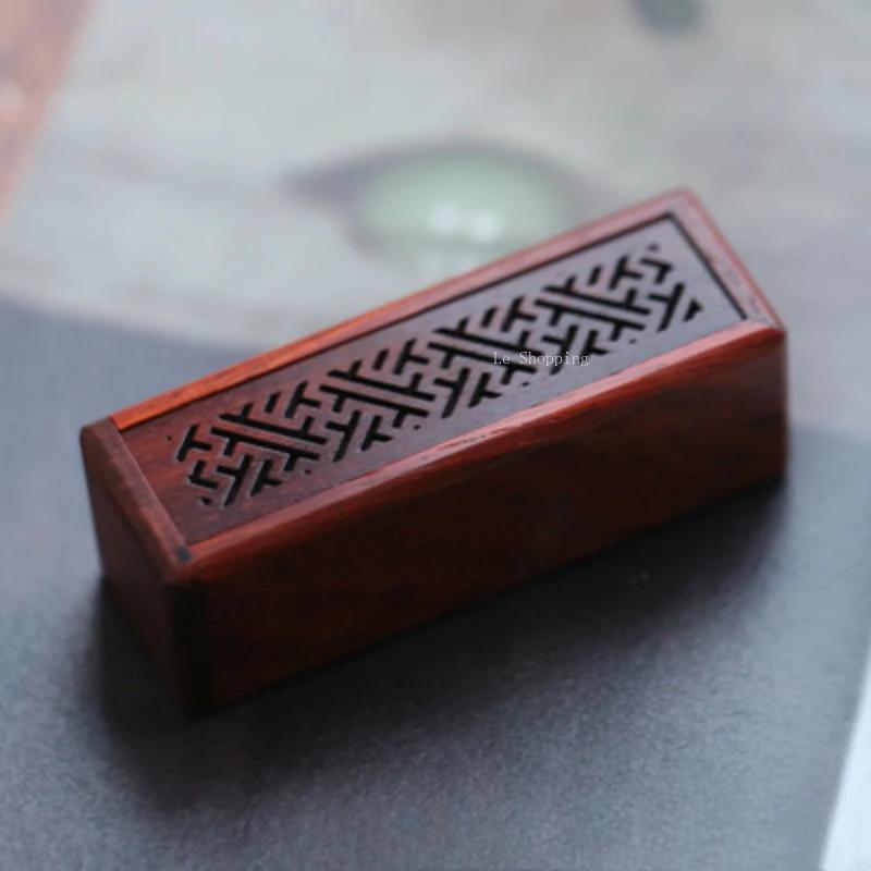 Sandalwood Auspicious Clouds Multi-functional Stick Incense Box/Carved Pattern Portable Indoor Incense Store The Joss Stick Box