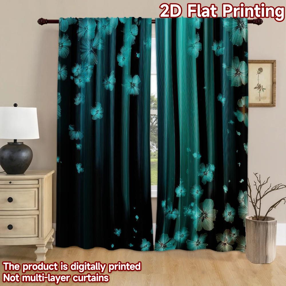 1pc 2D flat Photography Backdrop Scene Backdrop Blue Flowers on Stripes 100% Polyester Festive Backdrops Perfect for Suitable