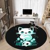 1pc Ghost Cat Office Round Area Rug, Indoor Mat Suitable For Office, Under Office Chairs Bedroom Living Room Home Decor, Room Deco
