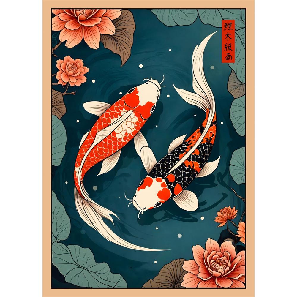 DIY Diamond Painting Traditional Japanese Chinese Animal Mosaic Embroidery Cross Stitch Kit Living Room Home Art Wall Decor