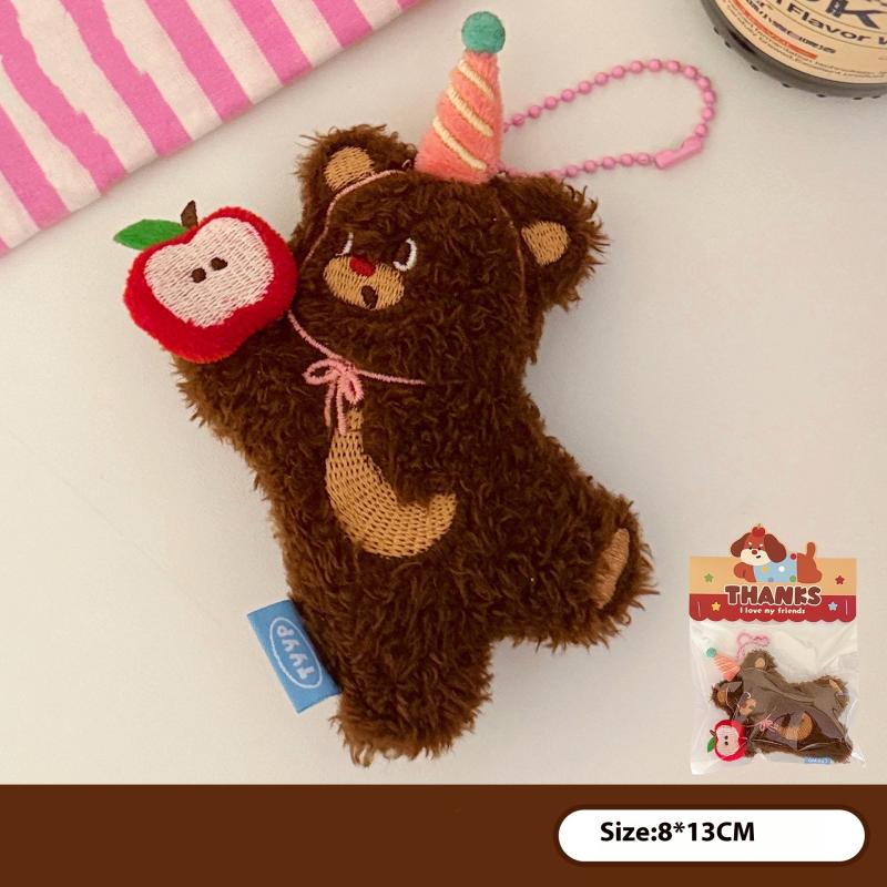 Kawaii Cartoon Plush Animal Doll Pendant Keychain Backpack Hangings Pendant Decoration Cartoon Plush Stuffed Doll Toy Gift