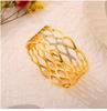 Gold Rhinestone Geometric Multi-layer Titanium Steel Bracelet for Women with Spring Clasp