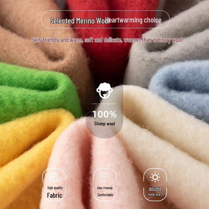 100% Wool Scarf: Autumn/Winter Korean Style, Warm & Versatile Women's Shawl