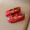 Spring Elegant Bowknot Ballet Flats Classic Shoe Round Toe Comfort Slip-On Girls Fashion Loafers Leather Party Shoes I01223