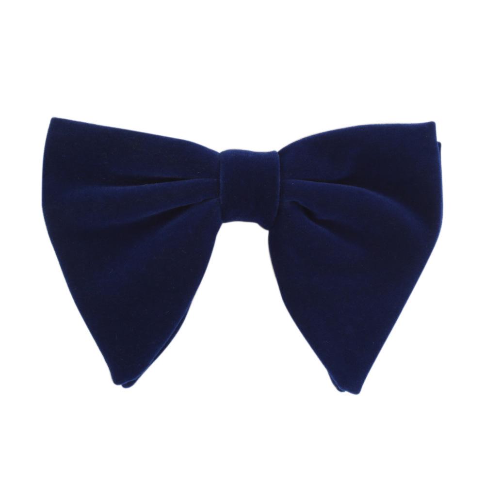 Men's Large Velvet Pre-tied Swallowtail Wingtip Bow Tie - Retro Tuxedo Design