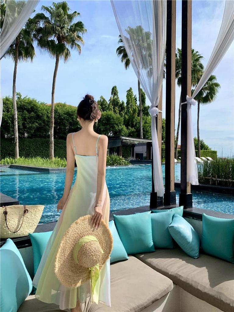 French Style Summer Fairy Suspender Dress for Women - Beach Vacation
