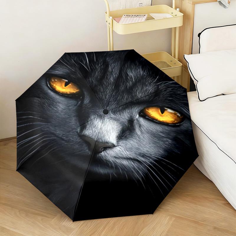 1 Stück Katzen Schmetterlinge Automatischer Regenschirm - Geeignet für Reisen Outdoor Tragbarer Regenschirm Geburtstagsgeschenk Tägliche Notwendigkeiten