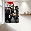 Old West Western Cowboy Action Men Metal Tin Sign Vintage Blood Splatter Poster for Man Cave Bar Cafe Home Decor