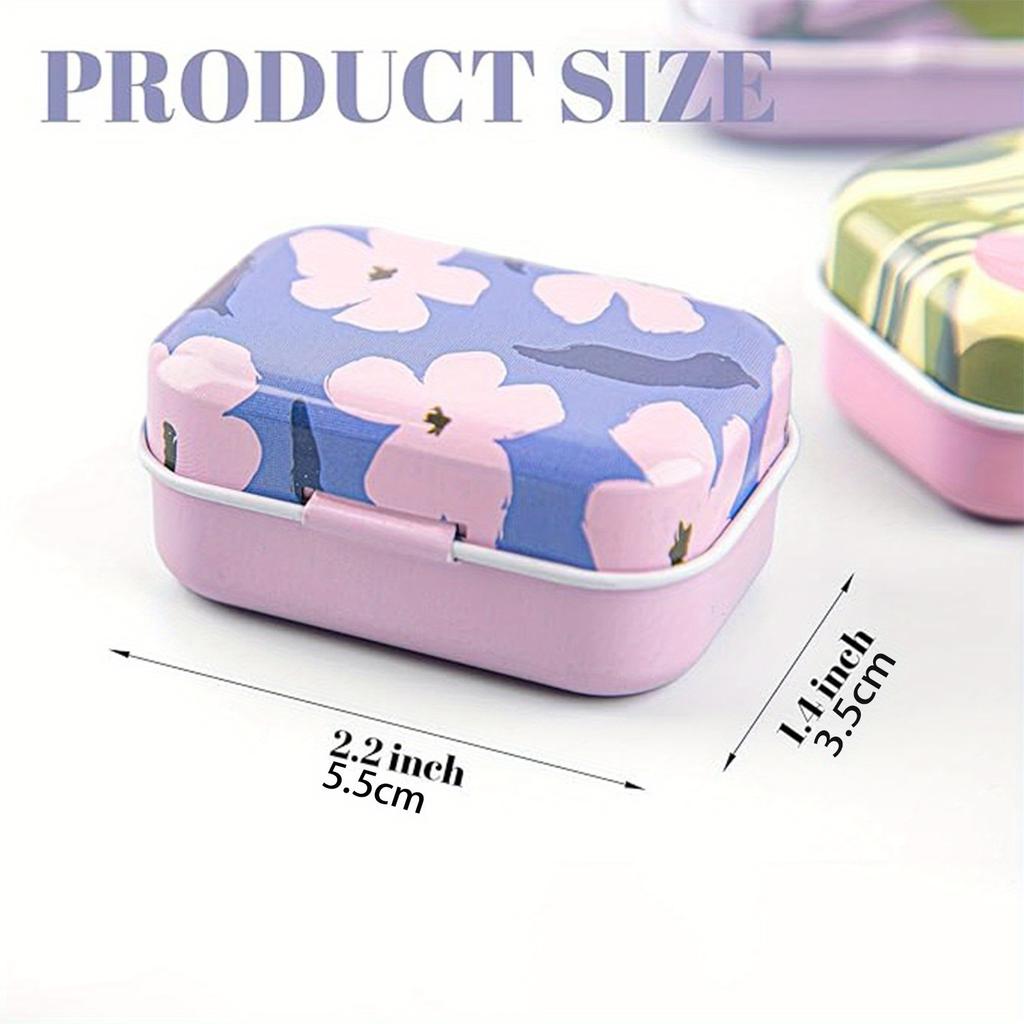 20Pack Mini Metal Tin Trinket Boxes,Small Jewelry Storage with Lids,Decorative Flower Pattern,No Electricity Needed Featherless,Durable Metal Material