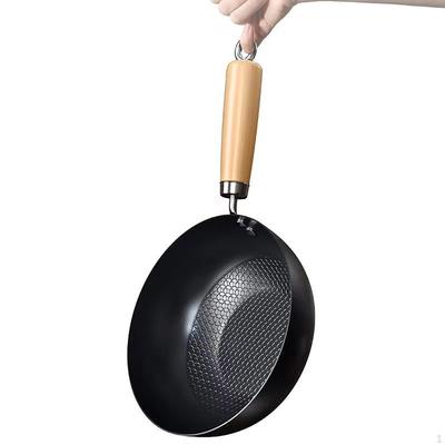 Sartén de Hierro Wok Antiadherente con Tapa Eléctrica Inducción Todas las Cocinas Cocina a Llama Abierta