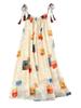 Summer French retro temperament loose printing suspender skirt seaside vacation Sanya beach skirt fashion sleeveless dress