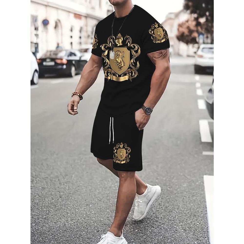 Men's Short-sleeved Shorts Casual Suit Fashionable Simple Sports Suit Comfortable Breathable Unisex Sports Clothing