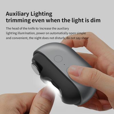 Automatic Electric Nail Clipper 2-In-1 Baby Nail Trimmer with LED Light Kids Adults Seniors Manicure File Fingernail Cutter Polisher Grinder