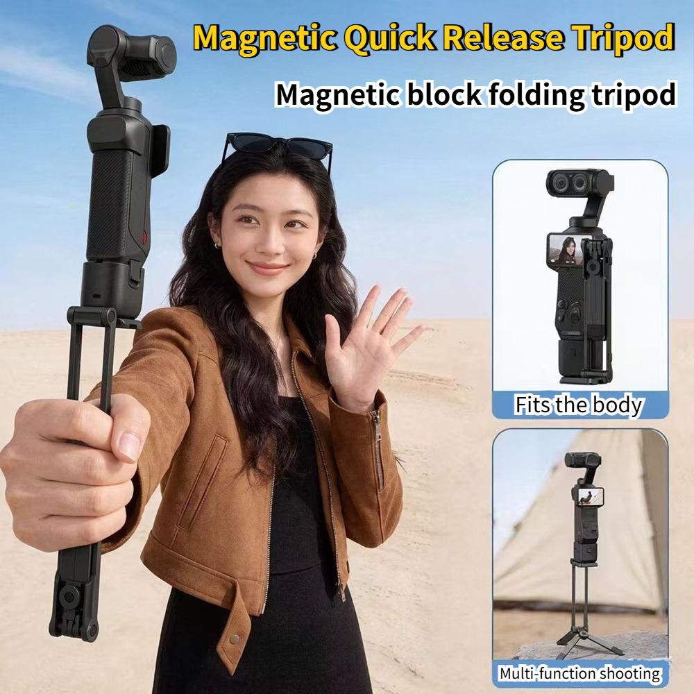 Magnetischer Schnellwechsel-Stativ für DJI 360 II Pocket 4P/4/3 Insta360 Luna Ultra X6 X5 Faltbarer Selfie-Stick Griff-Stativ Gopro