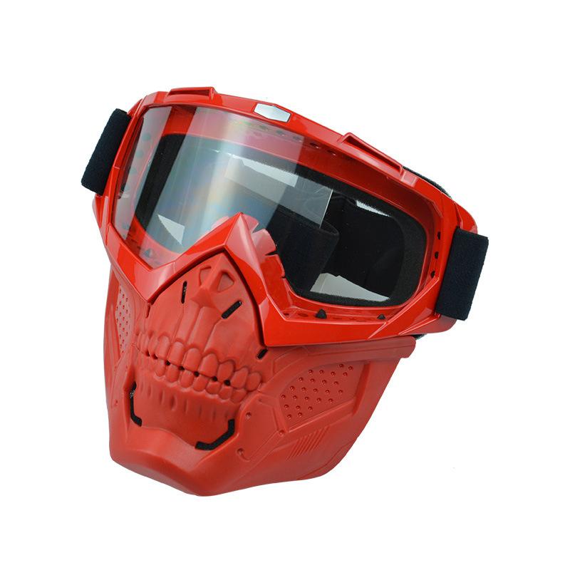 Anlorr New motorcycle riding windproof goggles with detachable sunshade, UV protection, skull face mask, and wind shield