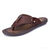 2026 Sommer Strand Herren Flip-Flops Pu-Leder Hausschuhe Männliche Flache Sandalen Outdoor Gummi Zehentrenner Strandschuhe Herren Leder Brandneu