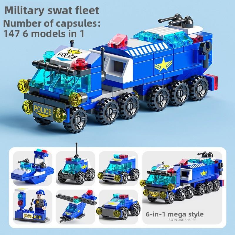 Military Transforming Fire Truck Building Block Set For Kids Educational Play