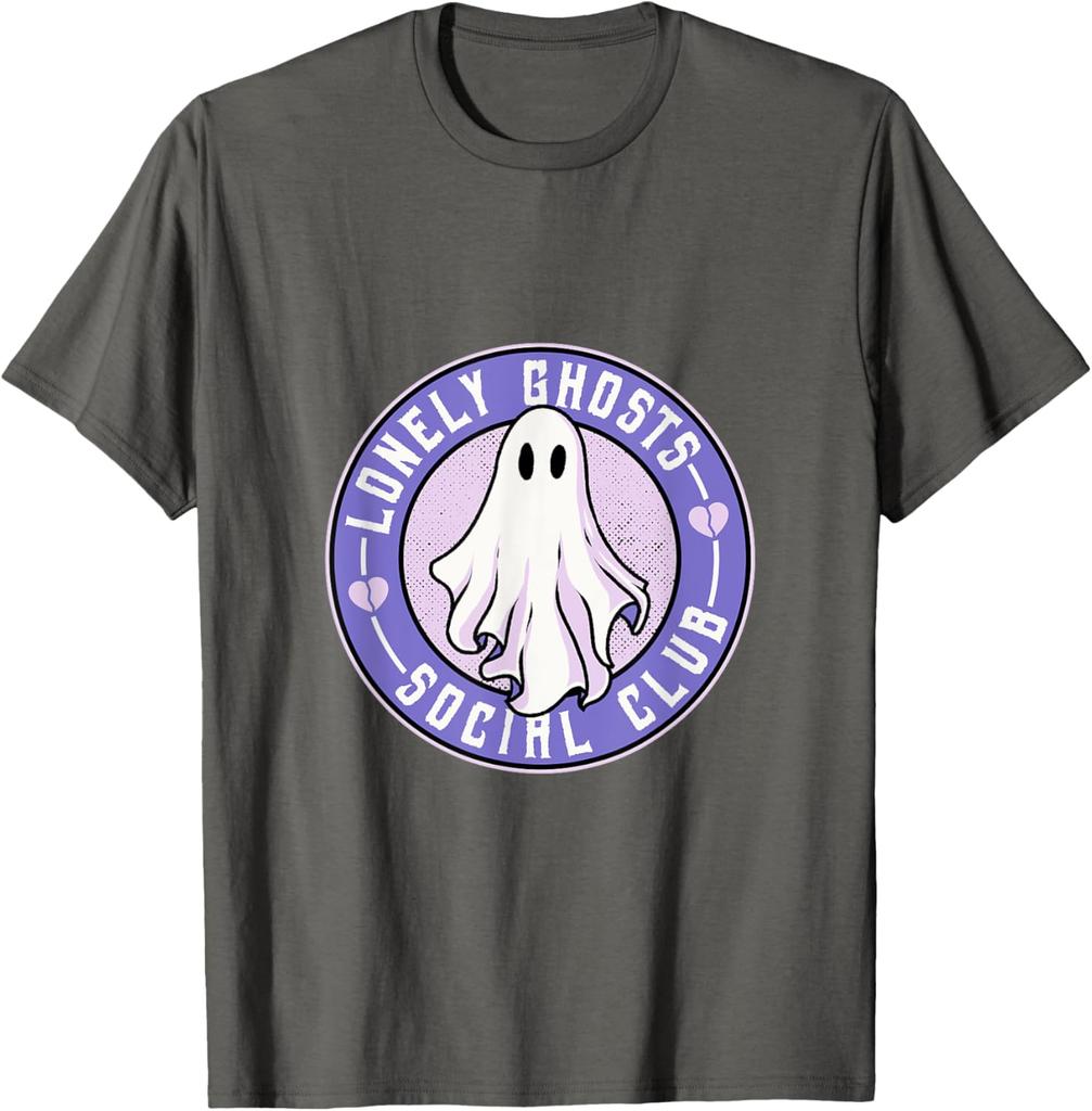 Lonely Ghosts Social Club Introvert Graphic T-Shirt Casual Cotton Short Sleeve Tee for Men