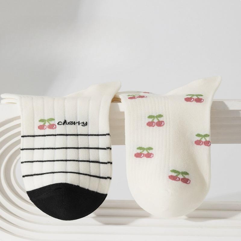 Spring and Summer Thin Socks for Girls, Short Socks, Cherry Trend, Cute Student, Low-top, Shallow-mouthed Boat Socks for Girls