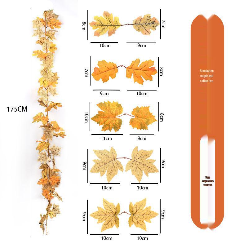 Artificial Maple Leaf Rattan Home Decor: Scenic Atmosphere Arrangement