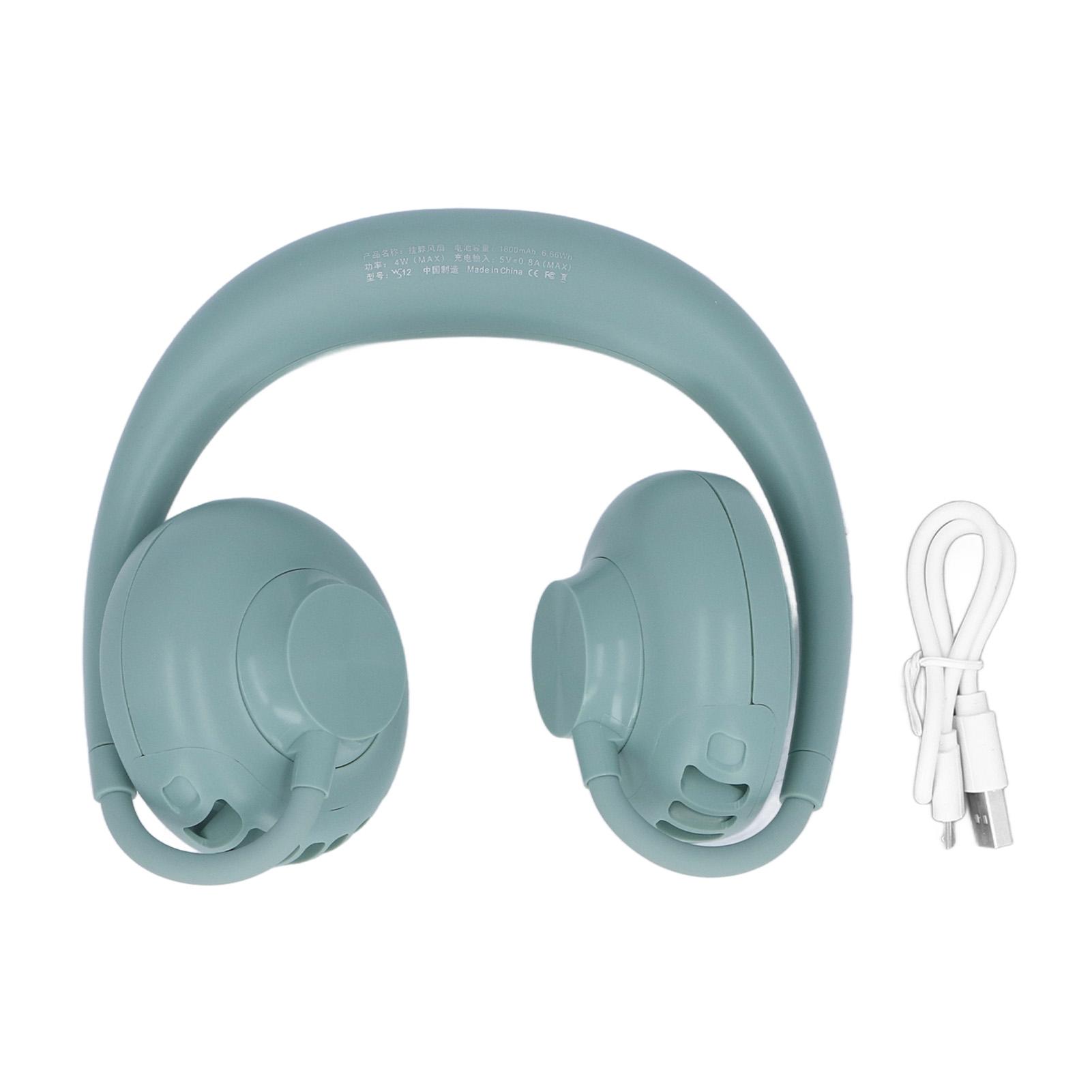 

Portable Neck Fan Hanging Fan Baldeless 3 Speeds USB Rechargeable with 1800mAh Battery
