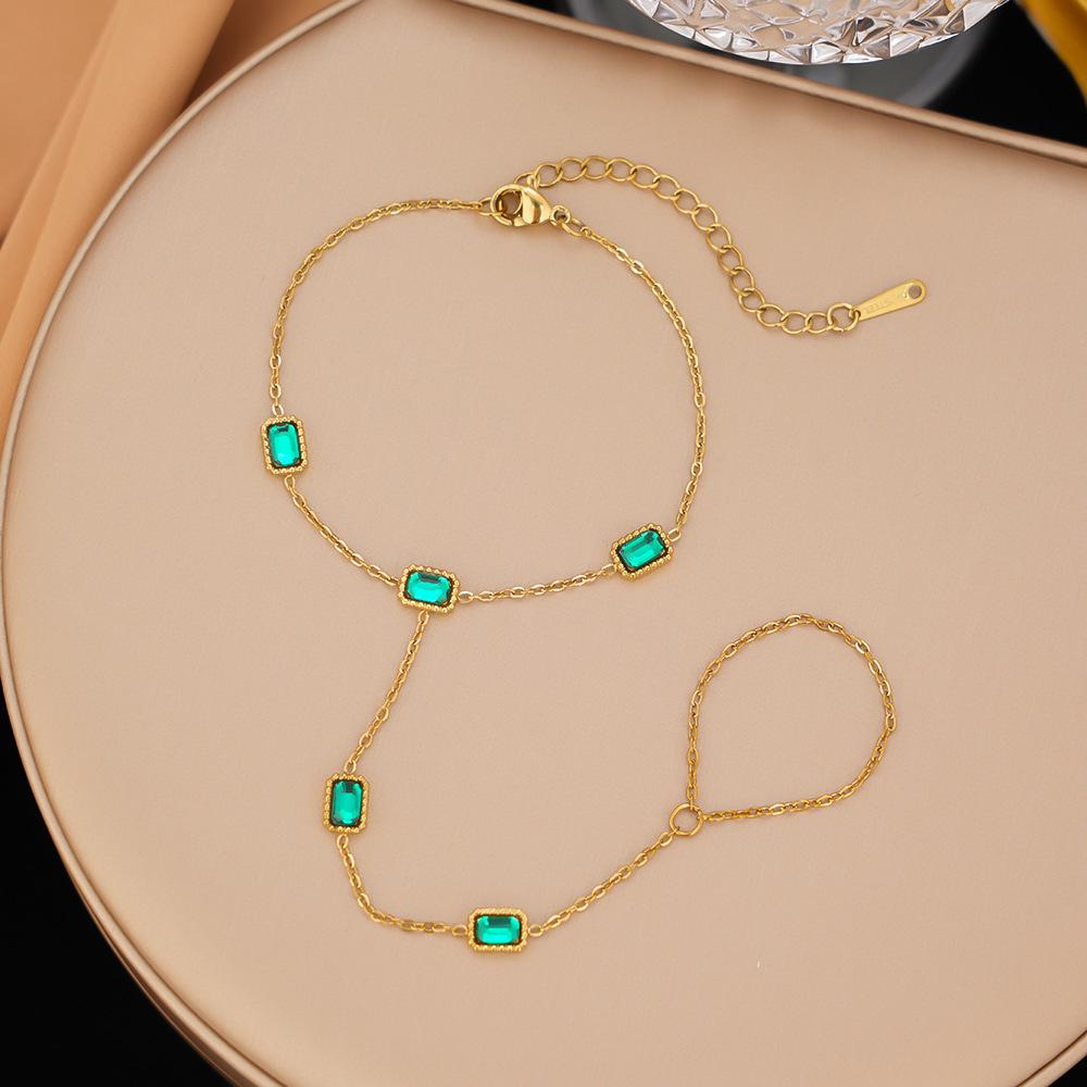 Gold-Plated Double Layer Thin Chain Stainless Steel Hand Chain Jewelry