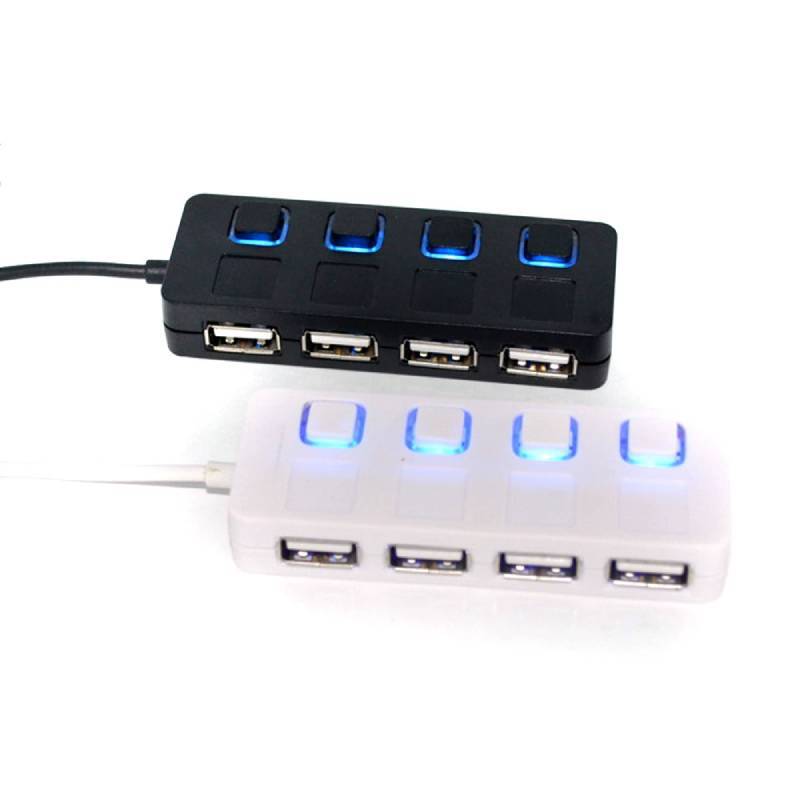 Usb Hub With Switch And Four Ports For Keyboard Mouse U Disk Data Transfer