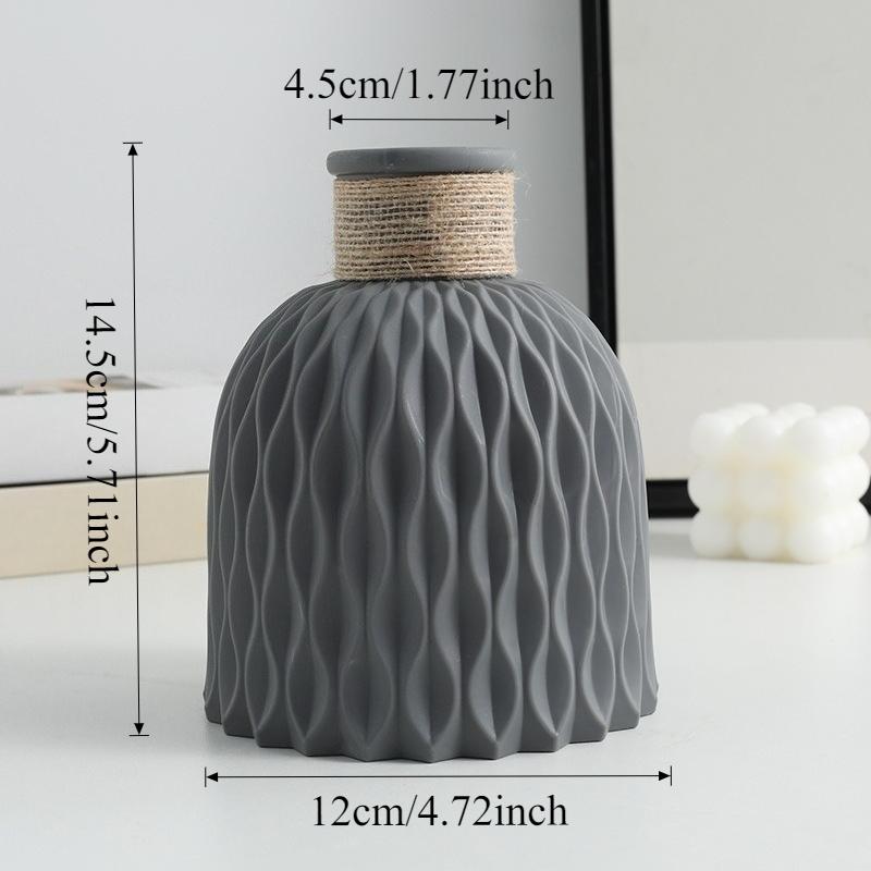 Moderne Plastik-Blumenvase Wasserwellen-Blumentopf 1/2 Stück Körbe Ästhetische Raumdekoration Wohnzimmerdekorationen Ornamente Jarron
