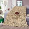 The Marauder's Map Throw Lightweight 240g Flannel Blanket Soft Skin-friendly for Summer Cooling