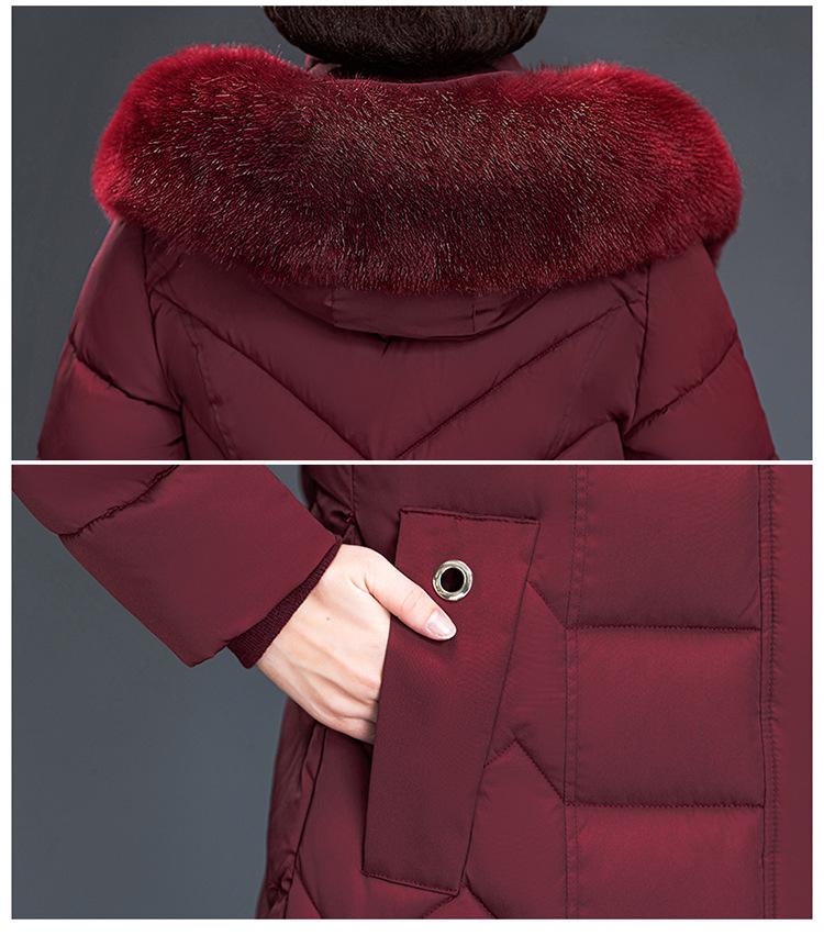 Women's Korean-Style Mid-Length Slimming Plus Size Fur Collar Cotton Jacket