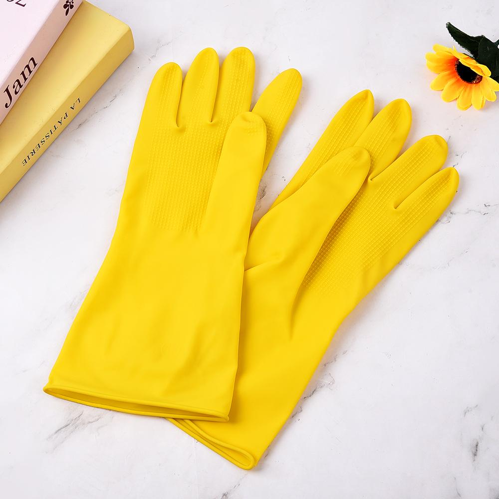 Durable Golden Crane Latex Dishwashing Gloves, Acid & Alkali Resistant, 90g